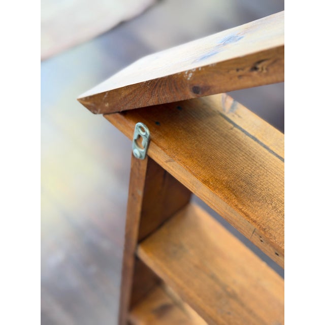 Mid 20th Century Antique Handmade Solid Wood House Shelf – Rustic Trinket Display Curio Wall Shelf For Sale - Image 5 of 12