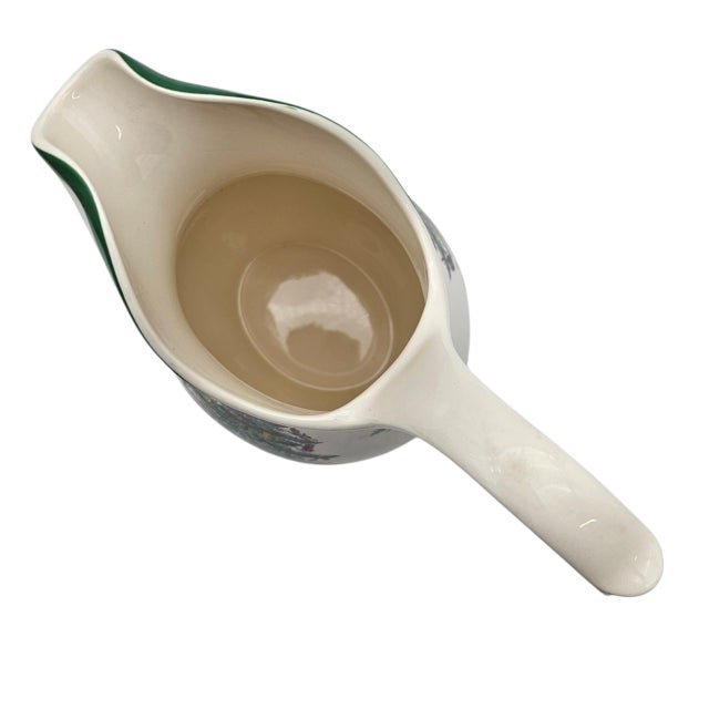 White Vintage Spode Christmas Tree 48 Oz Water Pitcher, England For Sale - Image 8 of 10