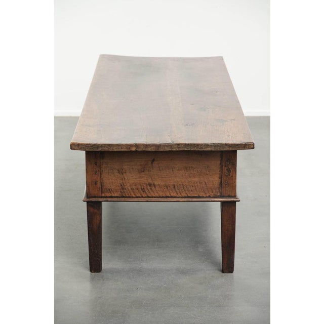 Antique Southern European Rectangular Walnut Coffee Table with Two Drawers For Sale - Image 6 of 17