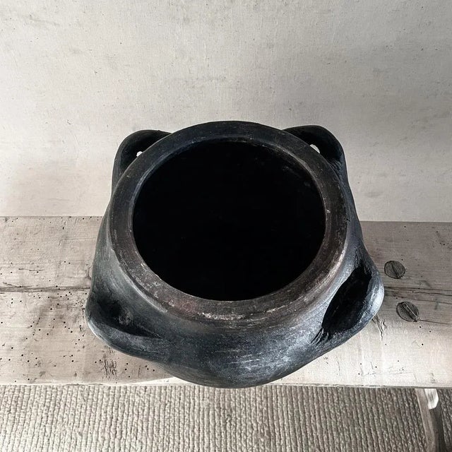 Rustic Large Antique Folk Black Ceramic Pot, Balkans For Sale - Image 3 of 10