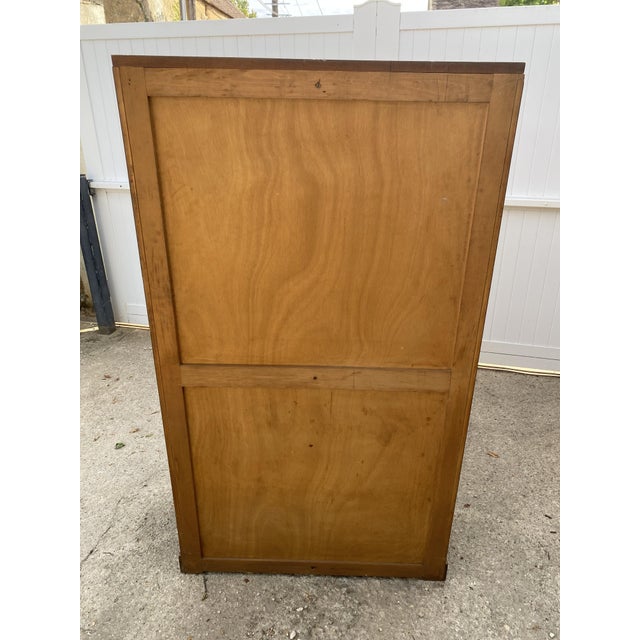 Oak Double-Column Roll-Top Filing Cabinet, 1950s For Sale - Image 13 of 18