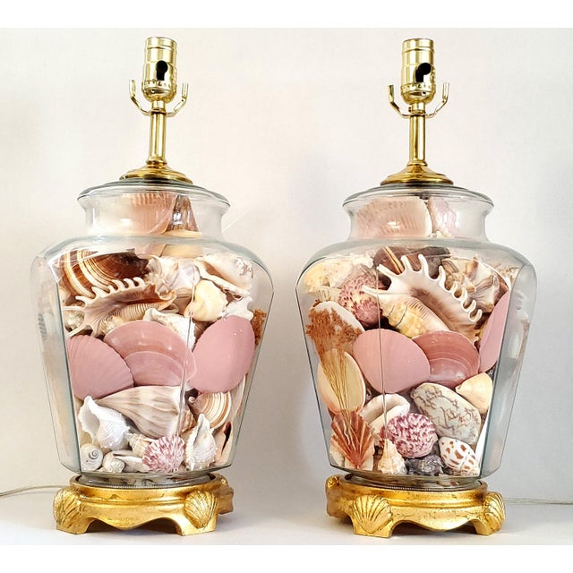 Modern Lamp Pair Shells Seashells For Sale - Image 3 of 12