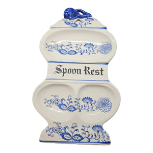 Vintage Spoon Rest Blue Onion Arnartcreation Japan