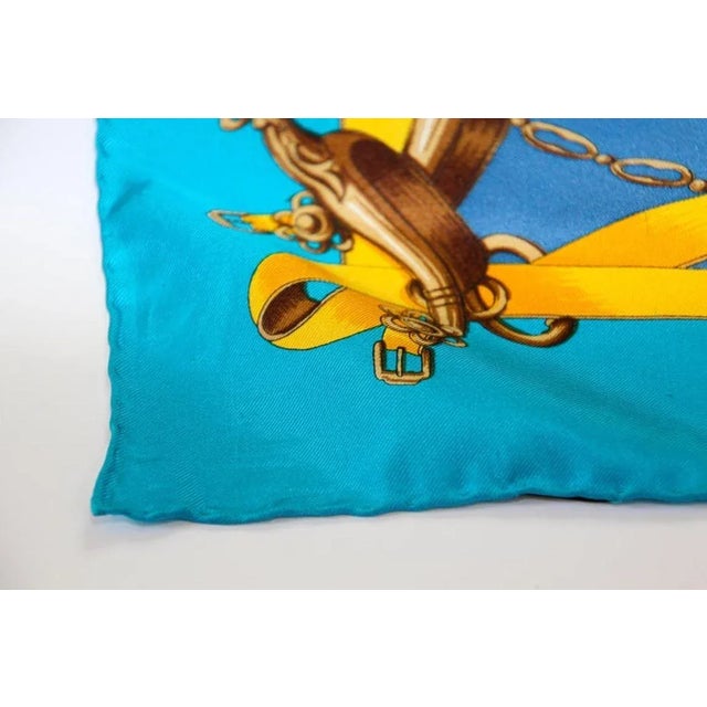 Blue Gorgeous Blue Sellier Silk Scarf by Erre France For Sale - Image 8 of 12