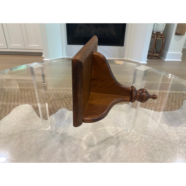 Vintage Colonial Revival Solid Wood Wall Shelf With Turned Finial For Sale In Little Rock - Image 6 of 10
