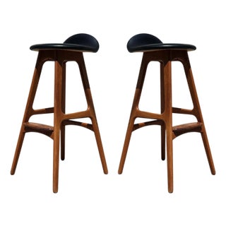 Erik Buch for Oddense Maskinsnedkeri o.d. Mobler Danish Teak Barstools For Sale