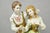 Victorian Vintage 1964 Azzolin Brothers Ceramic Boy & Girl Large Courting Statue Figurine For Sale - Image 3 of 15