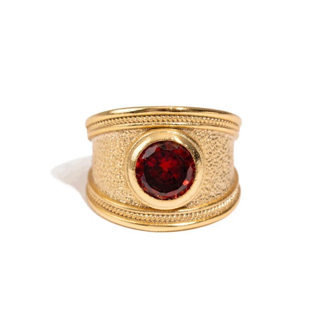 Red Majestic Ruby Gold Statement Ring, Size 8 For Sale - Image 8 of 8