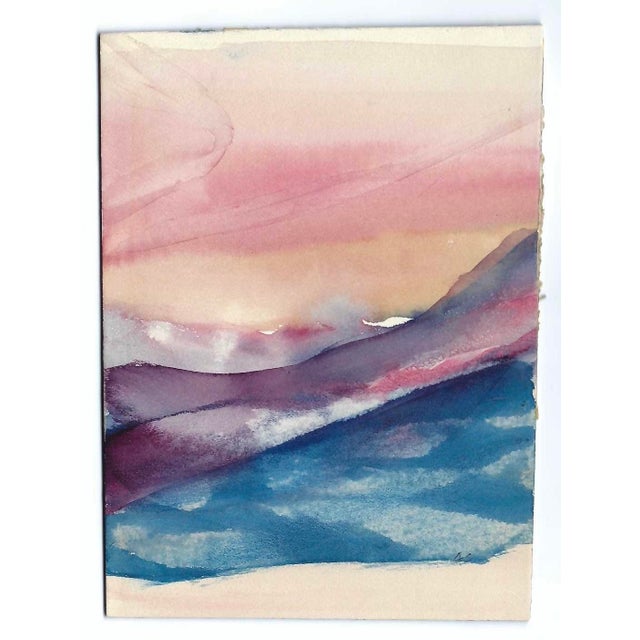 Abstract ocean waves by Virginia artist Arthur Sembler (1911/12-1979). Watercolor on artist board, signed lower right....