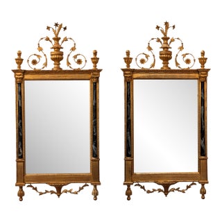 Pair of Vintage Giltwood Mirrors in the Neoclassical Manner For Sale
