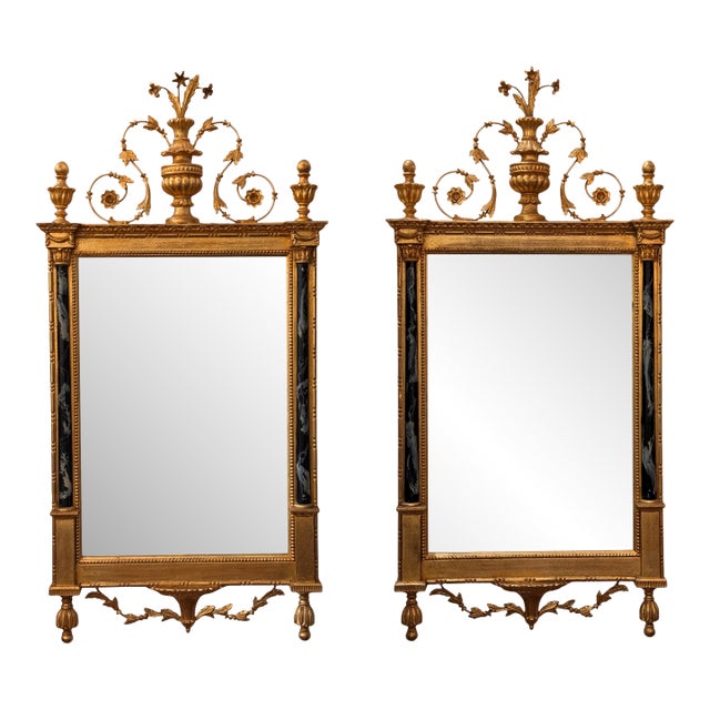 Pair of Vintage Giltwood Mirrors in the Neoclassical Manner For Sale