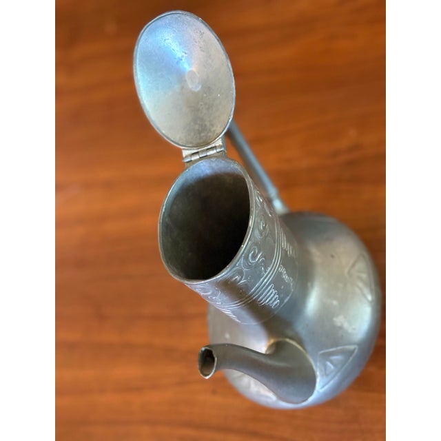 Metal Antique Art Nouveau Jugendstil German Pewter Teapot by Gerhardi & Co – Model 1810 For Sale - Image 7 of 7