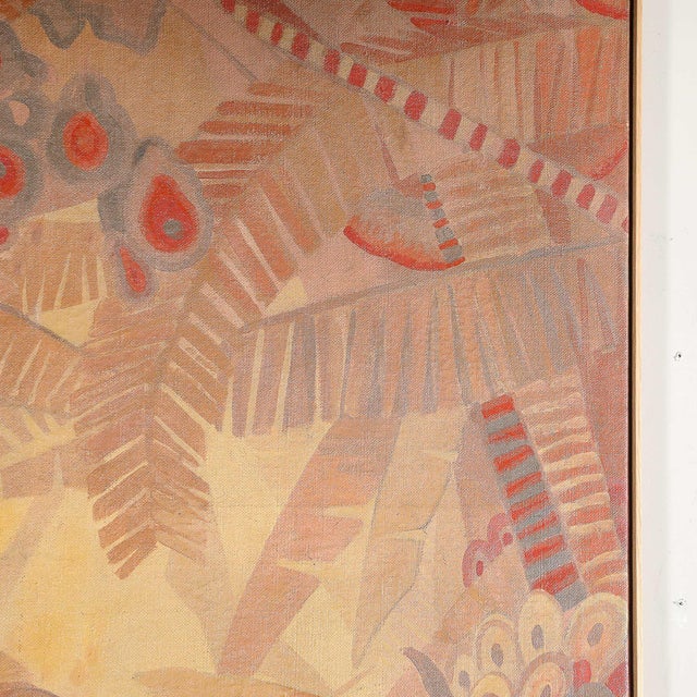 Art Deco Signed Gaston Andre Oil on Canvas Tropical Landscape of Palms For Sale - Image 14 of 15