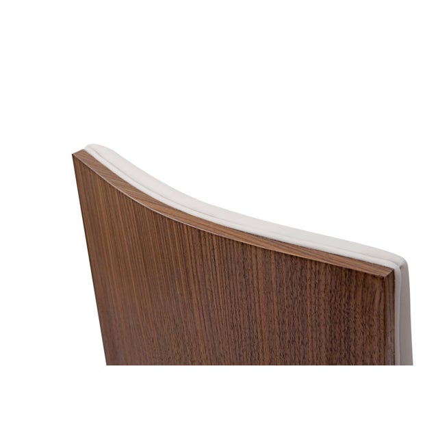 Modern Greg Sheres Style Walnut Backed Dining Chair - A Pair For Sale - Image 4 of 4