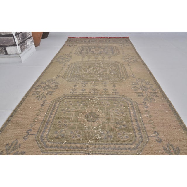 1960s Vintage Anatolian Wool Hallway Carpet For Sale - Image 5 of 9