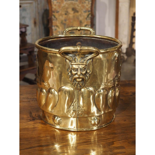 Circa 1900 Polished French Brass Folk Art Wine Cooler or Jardiniere For Sale - Image 9 of 18