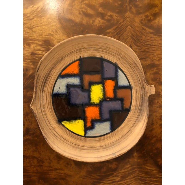 1970s Italian Abstract Enameled Ceramic Bowl For Sale - Image 4 of 4