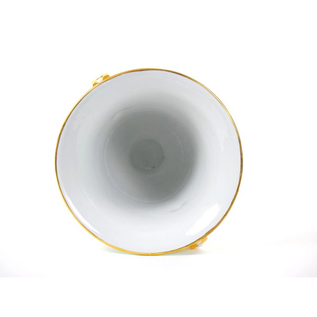 Pair Antique Paris Porcelain Parcel Gilt and Hand Painted Vases For Sale - Image 9 of 13