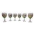 Vintage Royal Danube Romania Hand-Painted Crystal Floral Goblets – Set of 6 For Sale