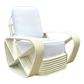 Vintage Paul Frankl Six Strand Rattan Lounge Chair For Sale