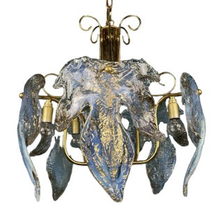 Murano Ice Glass Ceiling Light, Italy, 1970s For Sale