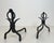 1940s Pair of modernist wrought iron andirons For Sale - Image 5 of 12