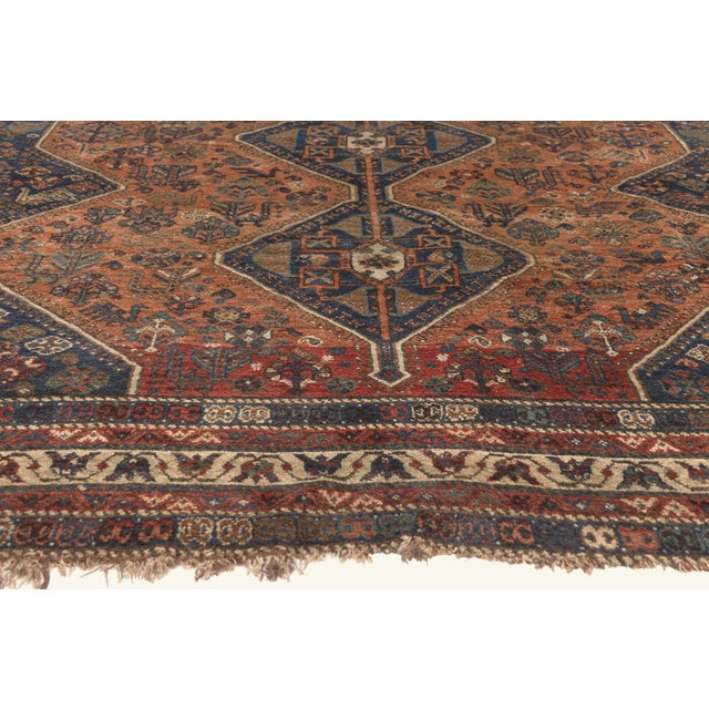 Late 19th Century Persian Shiraz Rug, 07'11 X 10'06 For Sale - Image 4 of 10