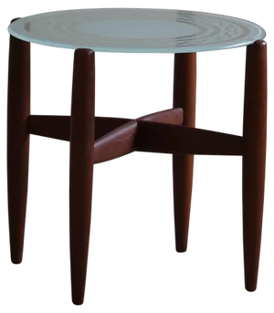 Mid-Century Modern Danish Side Table in Teak & Glass, 1960s
