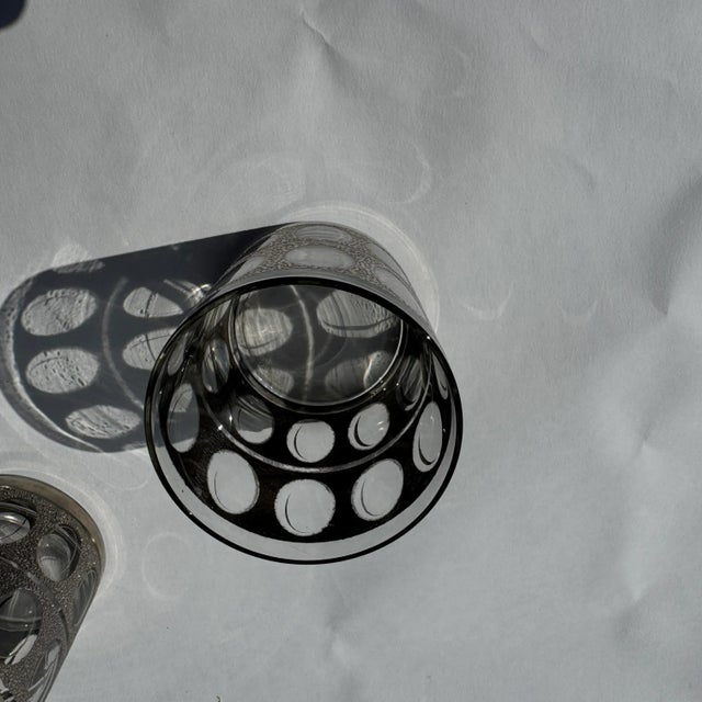 1960s 1960s Mid Century Modern Silvery Culver Pisa Old Fashioned Lowball Glasses- Set of 3 For Sale - Image 5 of 6