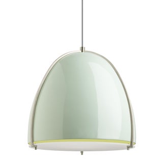 Visual Comfort Modern Paravo Pendant LED Mint and Satin Nickel For Sale