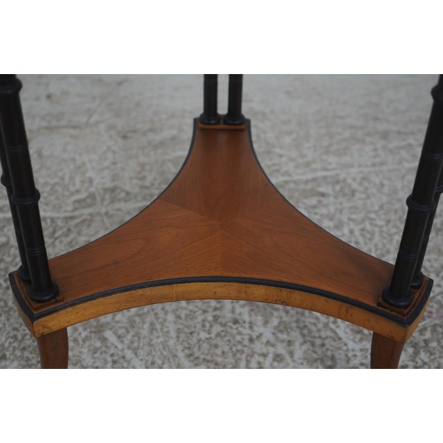 Baker Faux Bamboo Round Accent Table For Sale - Image 12 of 14