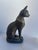 Egyptian Bastet Cat Figure in dark gray with gold, turquoise neck pattern. Great as a door stop or just as an art piece on...