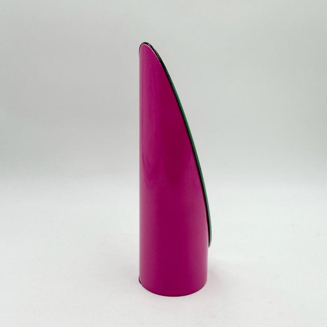 Italian Pop Lipstick Table Mirror in Fuchsia Plastic by Rodolfo Bonetto, 1970s For Sale - Image 11 of 16