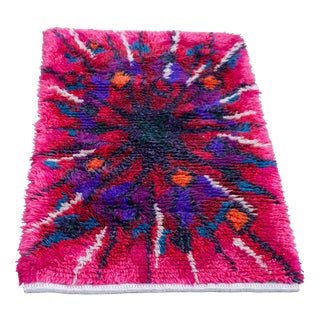 Swedish Tibet Rya Rug with Flower by Jagarz for Rya For Sale