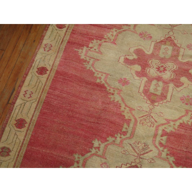 Vintage Zabihi Collection Turkish Pink Gallery Rug For Sale In New York - Image 6 of 10