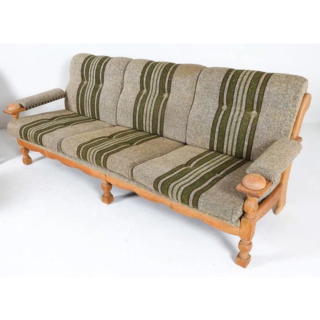 Vintage Danish Modern Sofa Mid Century Oak Frame For Sale - Image 12 of 12