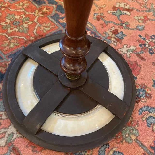 English William IV Walnut Side Table W/Porcelain Insert Top For Sale - Image 3 of 8