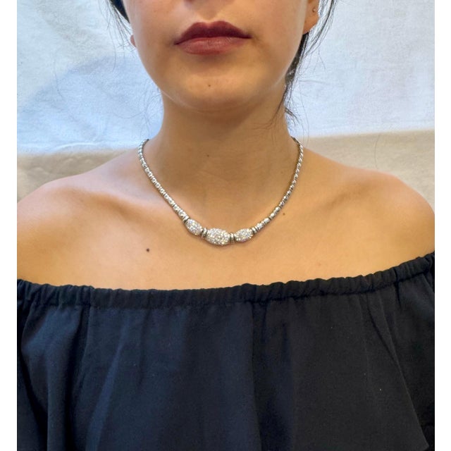 5.8 Carat VS/G Quality Diamond 18 Karat White Gold Necklace Bridal Estate For Sale - Image 12 of 18