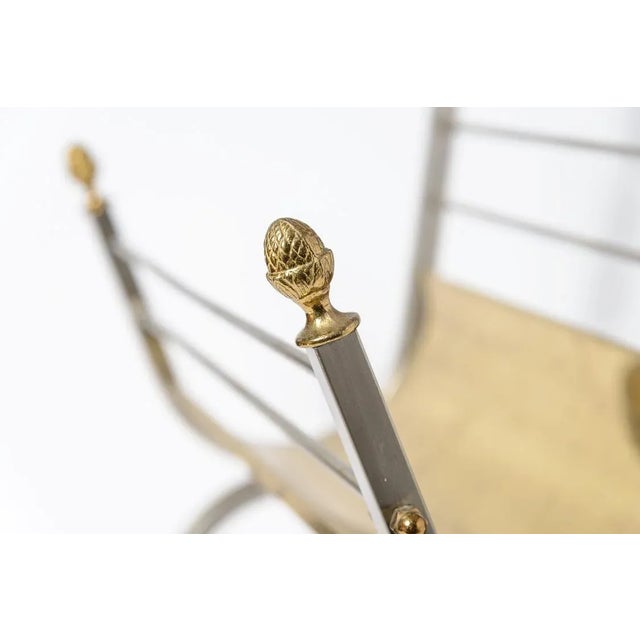 C.1960's-70's French Maison Jansen, made in Italy, is this polished brass and satin stainless steel combination to...