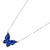 Metal Spiritual Butterfly Blue Enamel Sterling Silver Necklace For Sale - Image 7 of 8