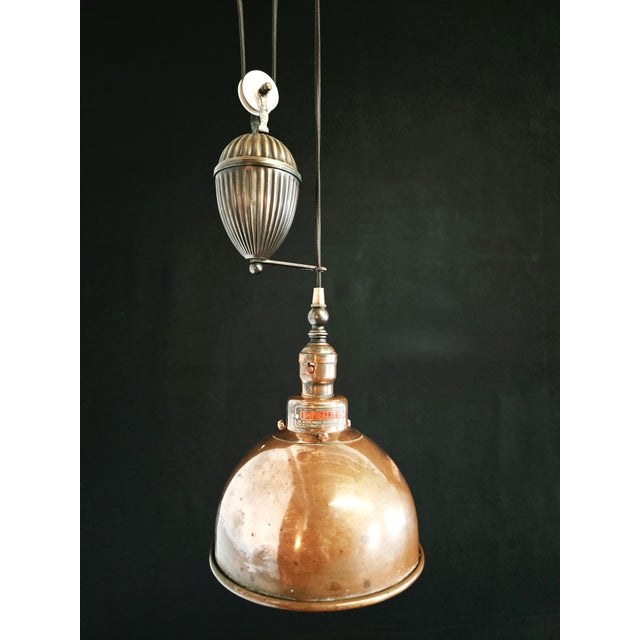 1960s Victorian Era Single Pulley Ceiling Lamp For Sale - Image 9 of 10