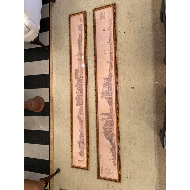 Long Framed Architectural Renderings of Venice & the Vatican -A Pair For Sale - Image 4 of 10