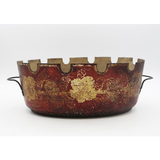 Circa 1810-1820 French Empire tole monteith. Originally for chilling wine glasses, it can be used for many purposes from a...