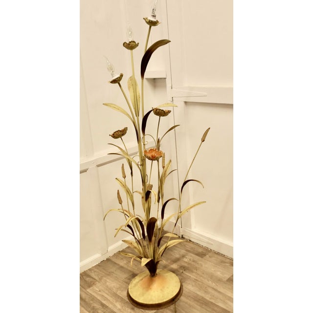 French Toleware Orangery Floor Lamp, 1930s For Sale - Image 6 of 9