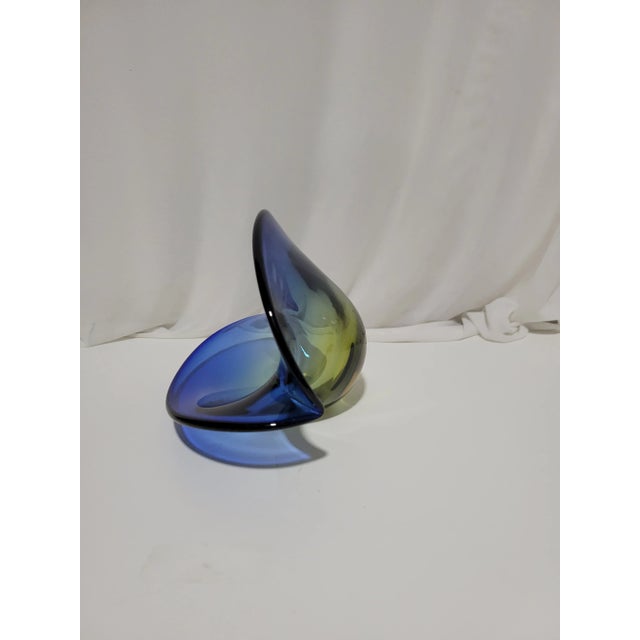 Seguso Vintage Archimede Seguso Attributed Art Glass Clamshell For Sale - Image 4 of 12