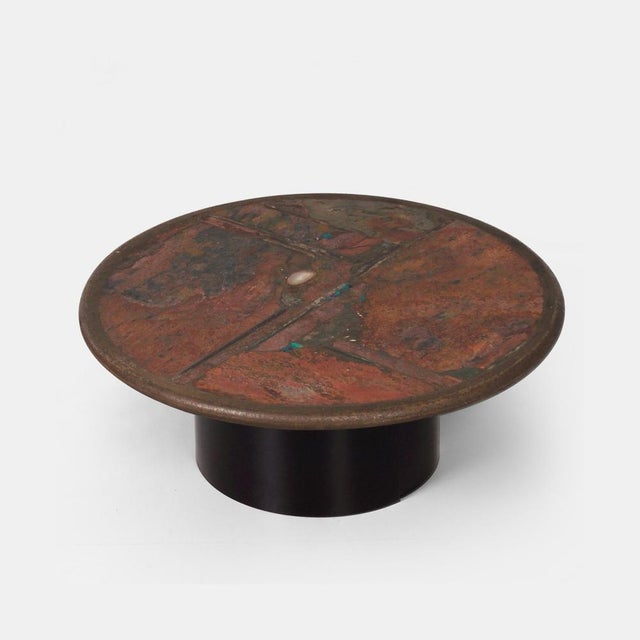 Round Coffee Table with Semi-Precious Stones Inlay by Paul Kingma, 1990s For Sale - Image 10 of 10