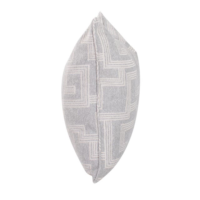 Kenneth Ludwig Chicago Indoor/Outdoor Pillow 24 x 24 Syros Fog For Sale - Image 4 of 11
