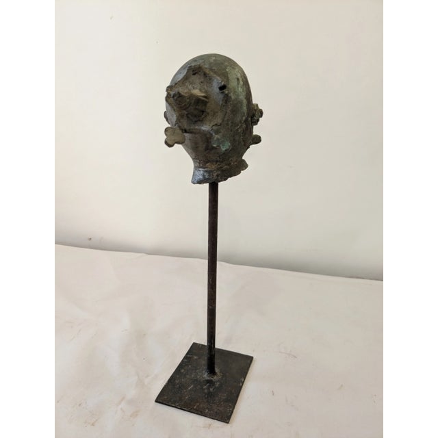 Vintage Zinc Head of Warrior For Sale - Image 4 of 4