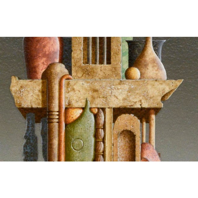 Abstract Visionary Surrealist Totem Abstract -- Fragment Under Grey Sky by Clayton Anderson For Sale - Image 3 of 8