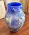 1980s 14" Signed Vase Jean-Claude Novaro 1986 Iridescent Cobalt Blue Vase For Sale - Image 5 of 12